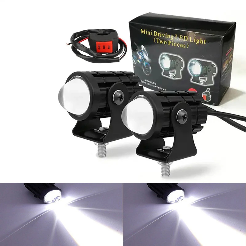 Two-color Lens External Electric Car Motorcycle Lock And Load Spray Headlight 15