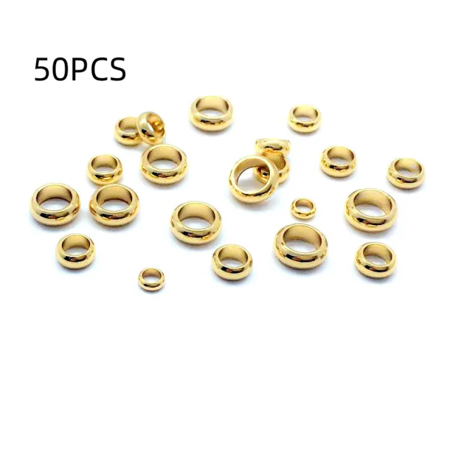 Stainless Steel Pearl Ring Spacer Beads Diy Ornament Accessories Gold - Shop at LoveMi