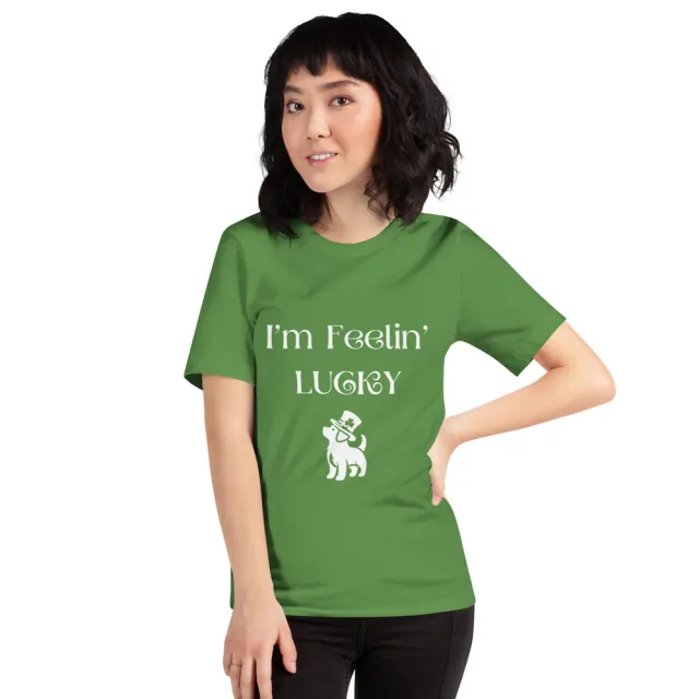 Cotton T shirt Round Neck Short Sleeve Printing Green - Shop at LoveMi