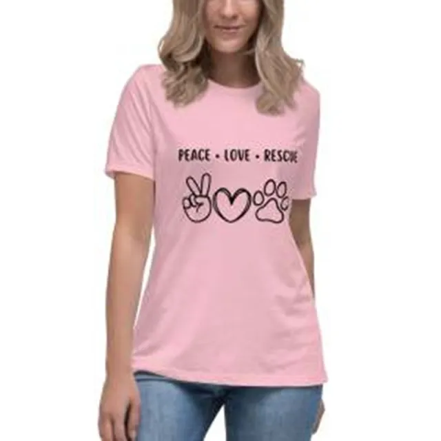 Cotton T shirt Round Neck Short Sleeve Printing Pink - Shop at LoveMi