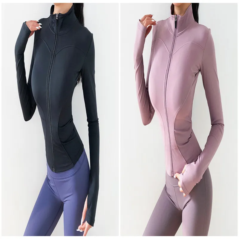 Crop-Tops Sweatshirts Gym Jacket Fitness Coat - Set