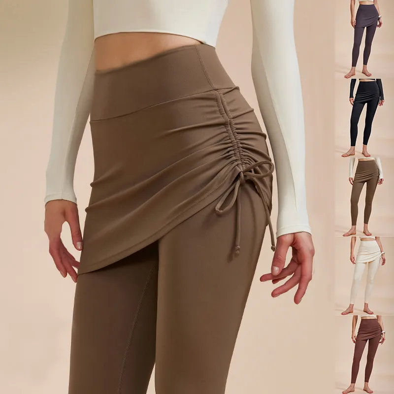 Short Skirt Design Yoga Pants Fake Two-piece Anti-exposure Butt-covering