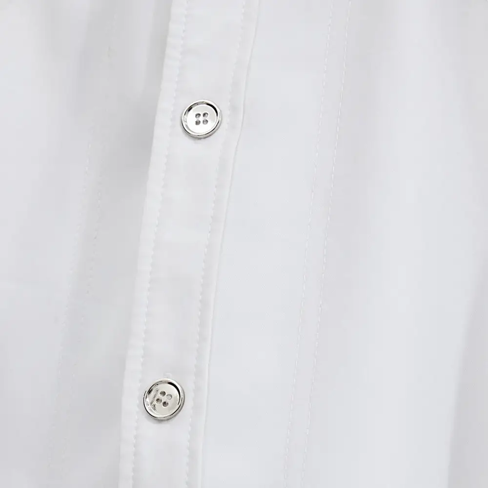 Deconstructing Shoulder Pad White Shirt Jacket