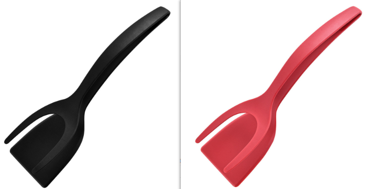2 In 1 Grip And Flip Tongs Egg Spatula Tongs Clamp Pancake Fried Egg French Toas - Produktbild 1