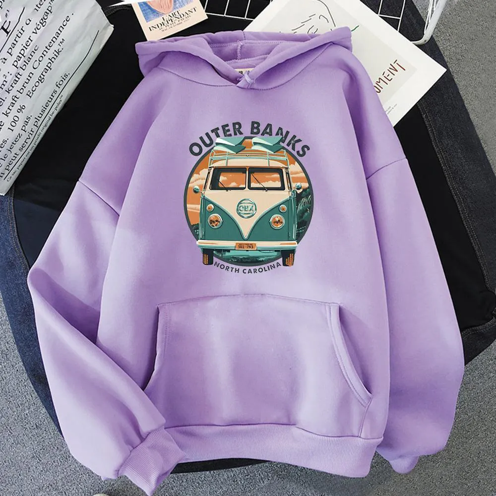 Car Cartoon Pattern Autumn And Winter Hoodie - Purple