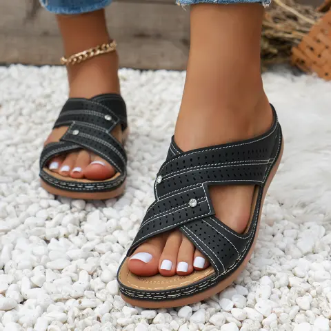 Summer Slippers Women Low Heels Wedges Sandals Non Slip
