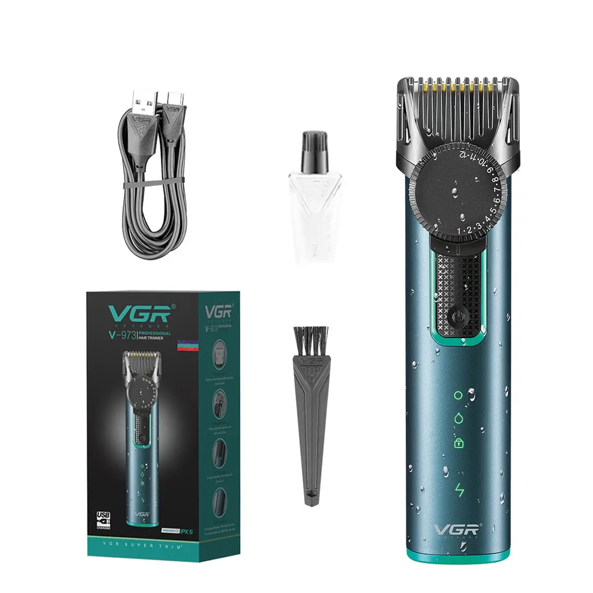 Rechargeable Hair Clipper IPX5 Waterproof Electric Hair Clipper Electric Men Beard Trimmer
