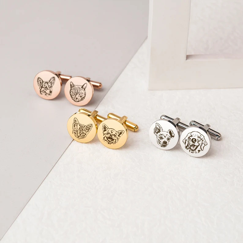 European And American Style Personalized Pet Commemorative Cufflinks — foto 6