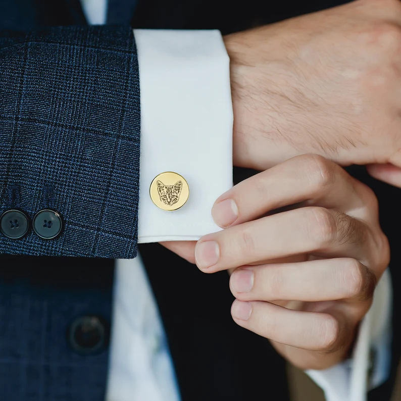 European And American Style Personalized Pet Commemorative Cufflinks — foto 2