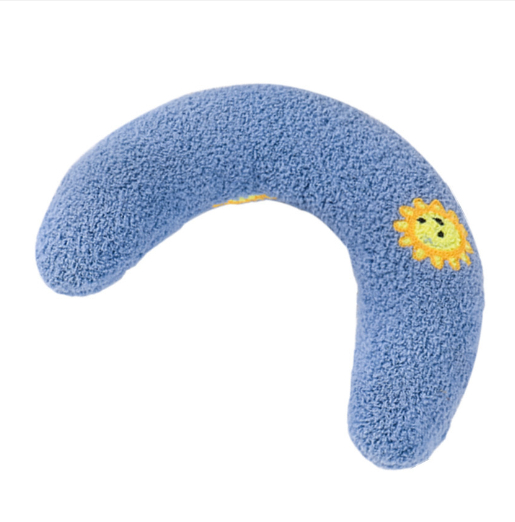 U shaped Cat Toy Pillow To Protect Cervical Vertebra Pet Sleeping Pillow Soft Sounding Deep Sleep Sun Blue - Shop at LoveMi