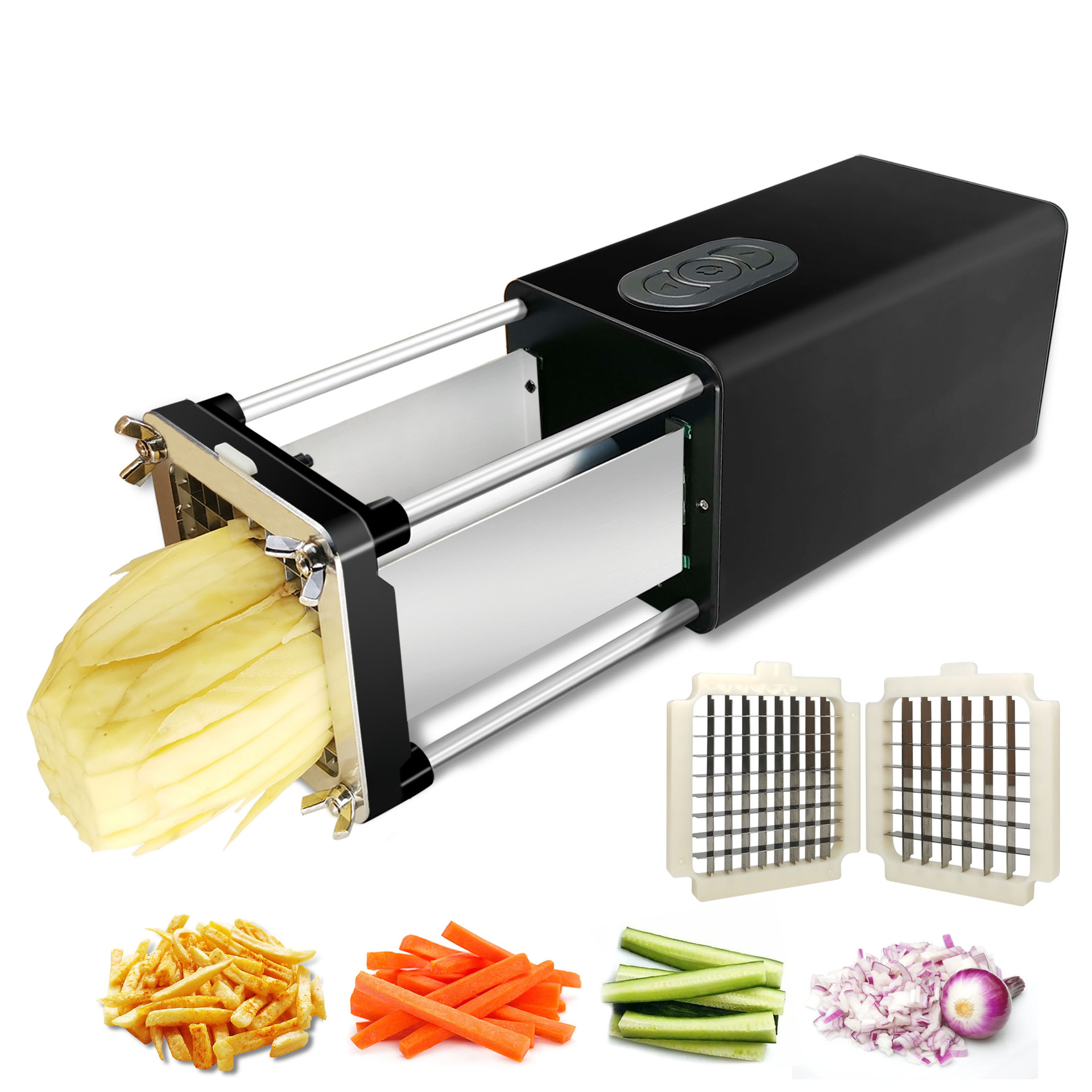 Kitchen Gadget Electric French Fry Cutter With Blades Stainless Steel ...