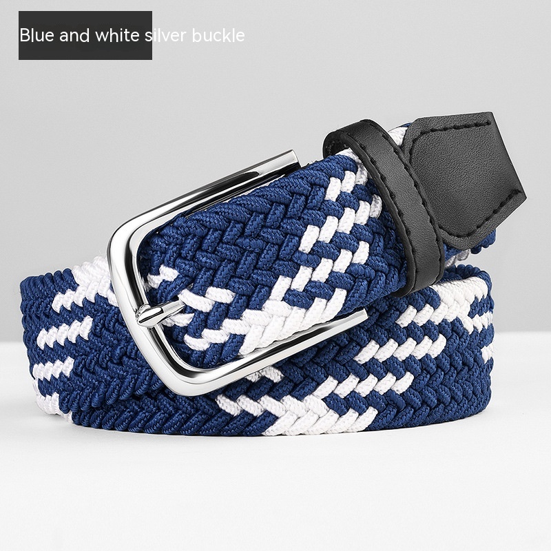 Blue And White Silver Buckle