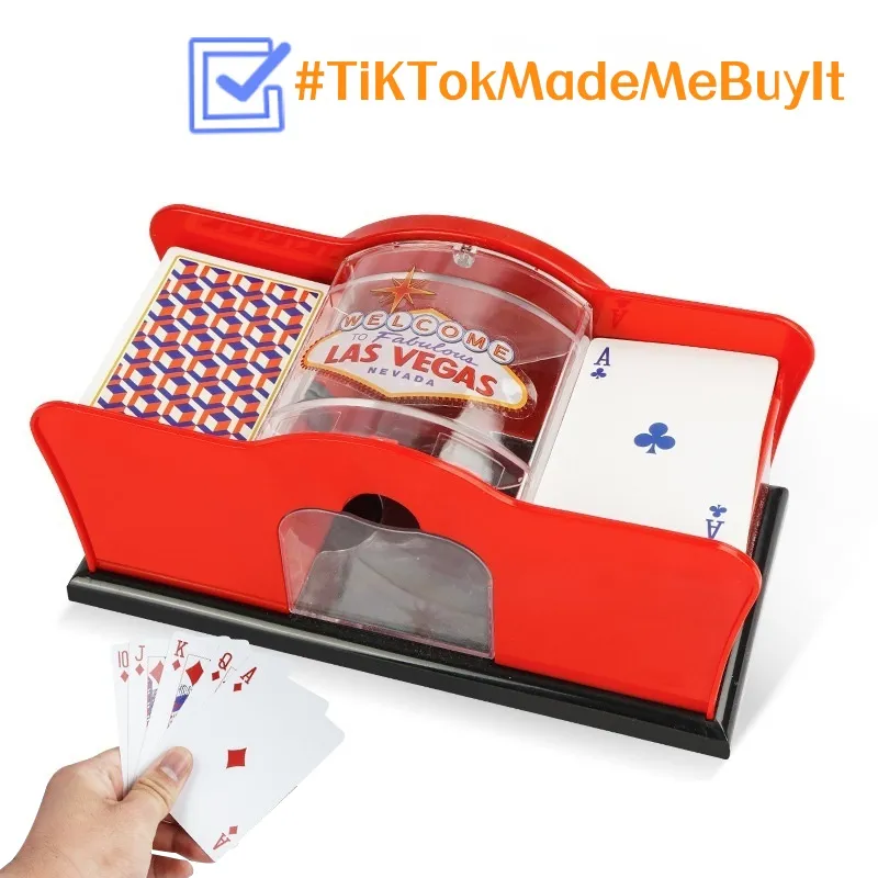 Poker Card Hand Shuffler Easy Hand Cranked Casino Card Shuffling Machine For Blackjack Poker Texas – image 3