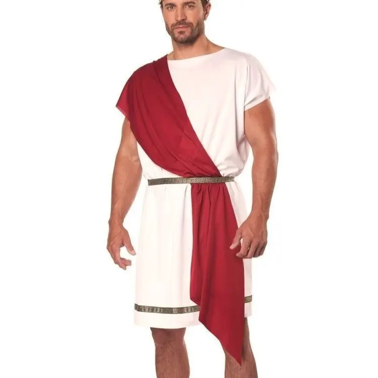 Roman Toga with Red Sash
