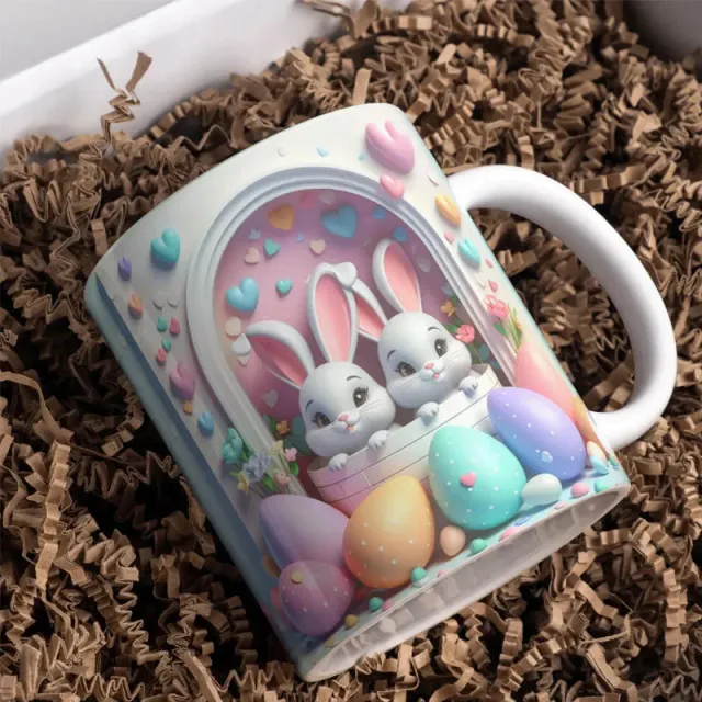 Easter Cartoon Rabbit Egg Mug Rabbit Mug C - Shop at LoveMi