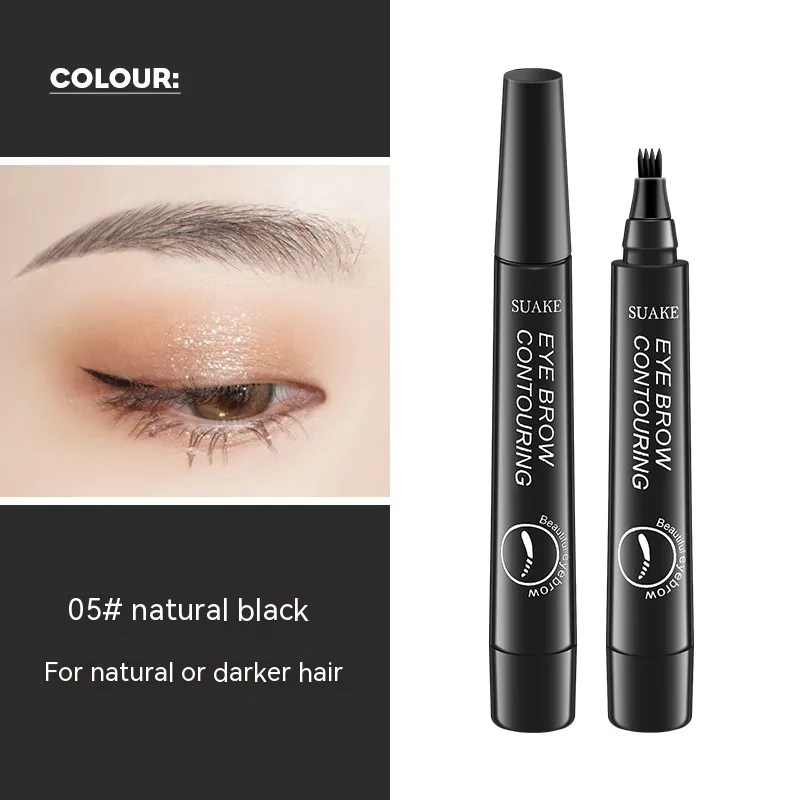 Long-lasting Waterproof Makeup Eyebrow Pencil - Black