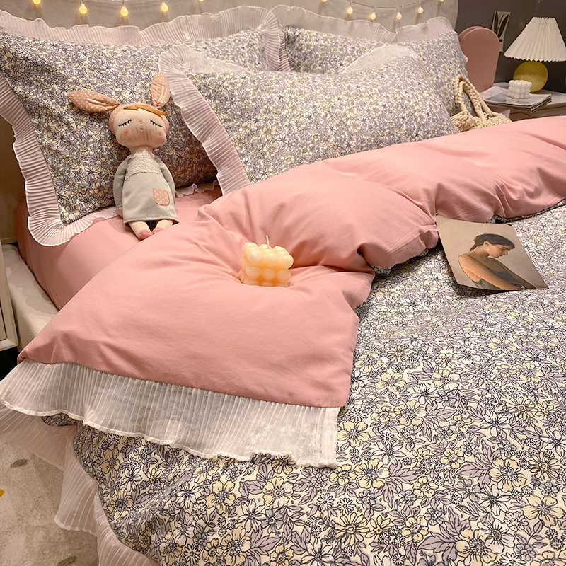 Gentle Wind Network Red Bedding Set Of Four In Summer Countryside Style - Image 4