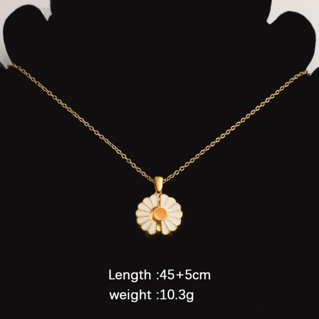 Mirror Stainless Steel Sunflower Jewelry Accessories With Laser Engraving Pendant Gold - Shop at LoveMi