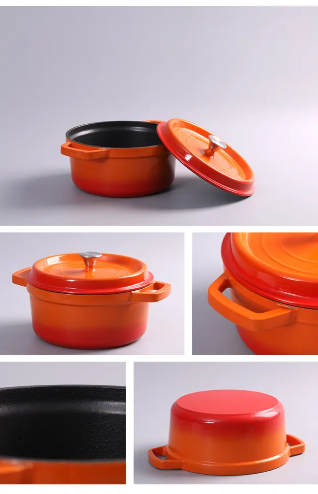 Enamel Pot Uncoated Old fashioned Home Gradient Orange - Shop at LoveMi