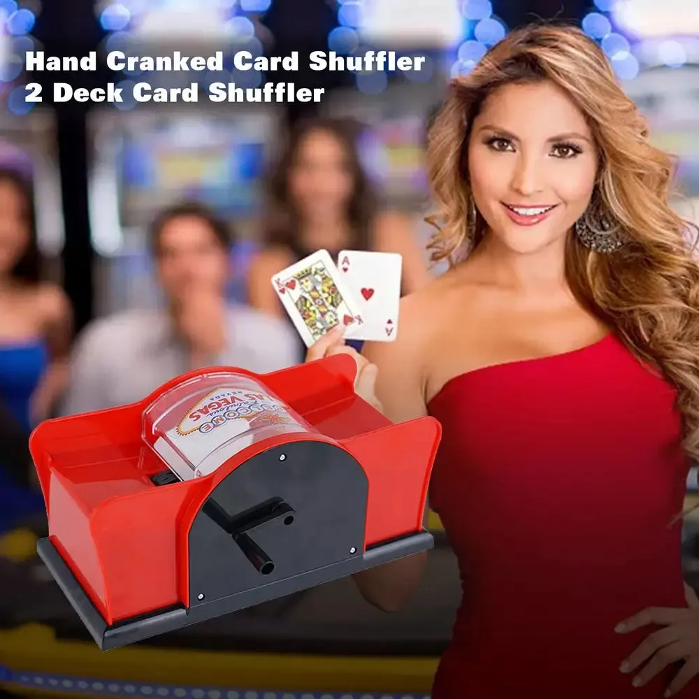 Poker Card Hand Shuffler Easy Hand Cranked Casino Card Shuffling Machine For Blackjack Poker Texas – image 2