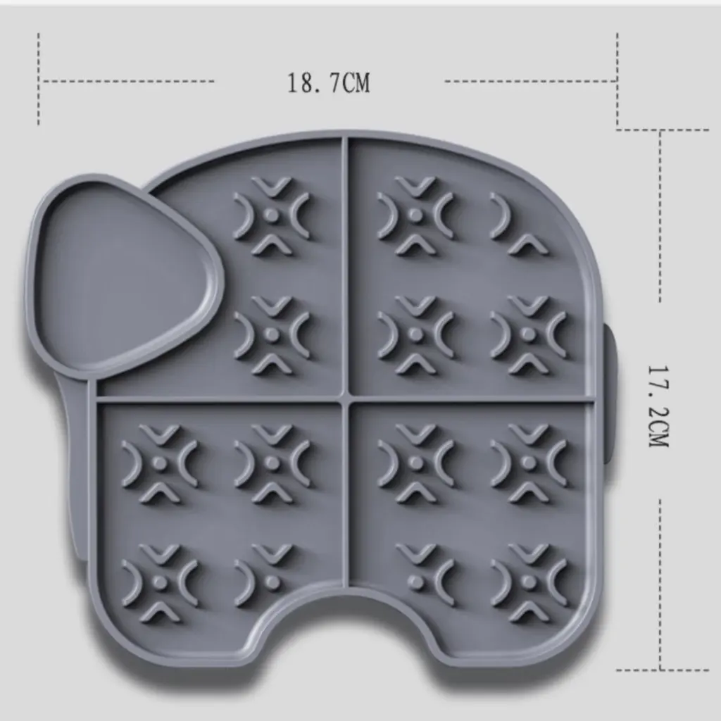 Pet Elephant Licking Plate Silicone - Gray
