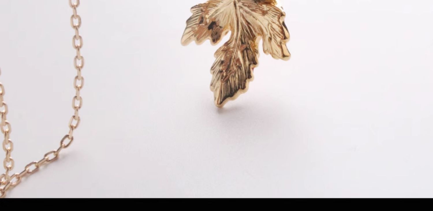 Maple Leaf Enamel Drip Glazed Long Necklace For Women