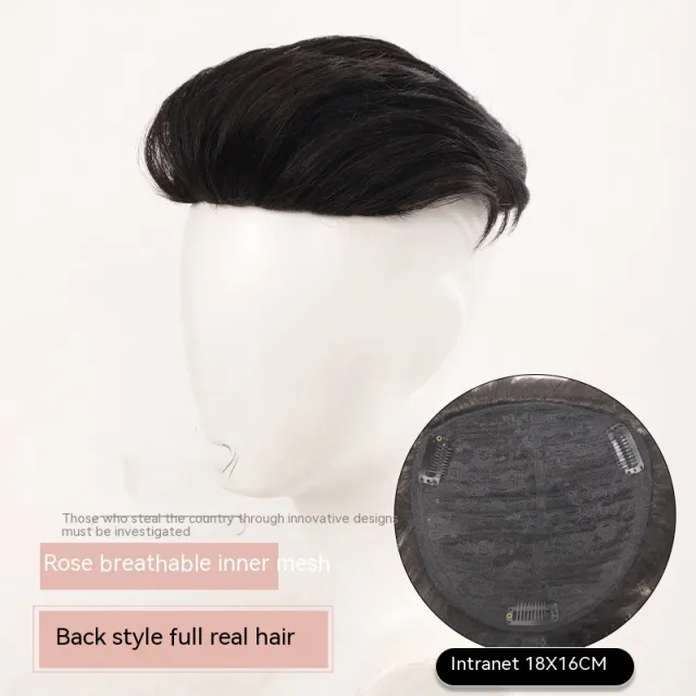 Men's Wig Big Back Head Aircraft Head Invisible Hair Supplementing Piece Big Back Rose Inner Mesh - Shop at LoveMi