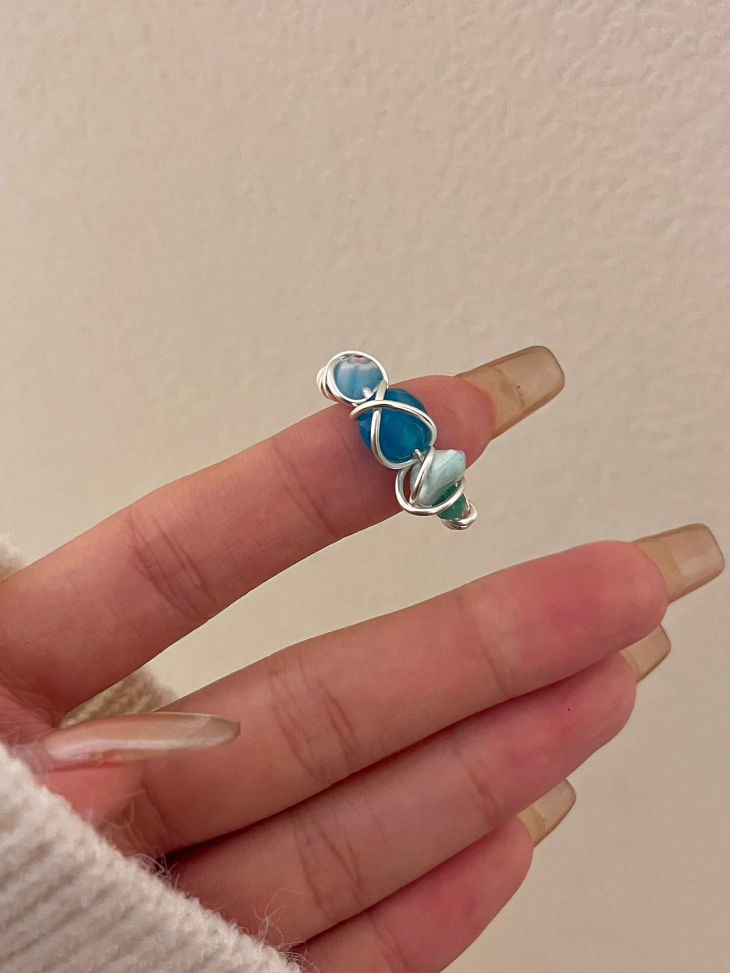 Natural Raw Gemstone Stacked Ring Women