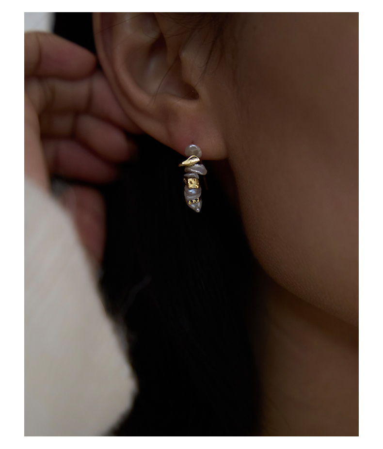 Vintage Natural Baroque Pearl Earrings