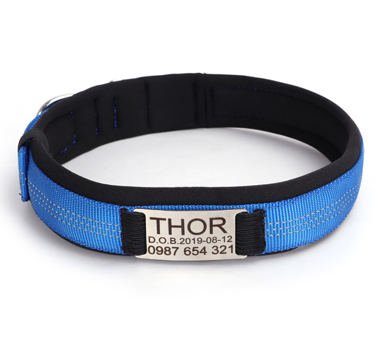 Diving Material Needle Buckle Chicken Eyes Engraved Anti Loss Collar Dark Blue - Shop at LoveMi