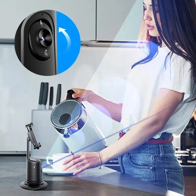 360 Auto Face Tracking Gimbal AI Smart Gimbal Gesichtsverfolgung Automatischer Telefonhalter für Smartphone-Video-Vlog-Live-Stabilisatorstativ_voghion.com