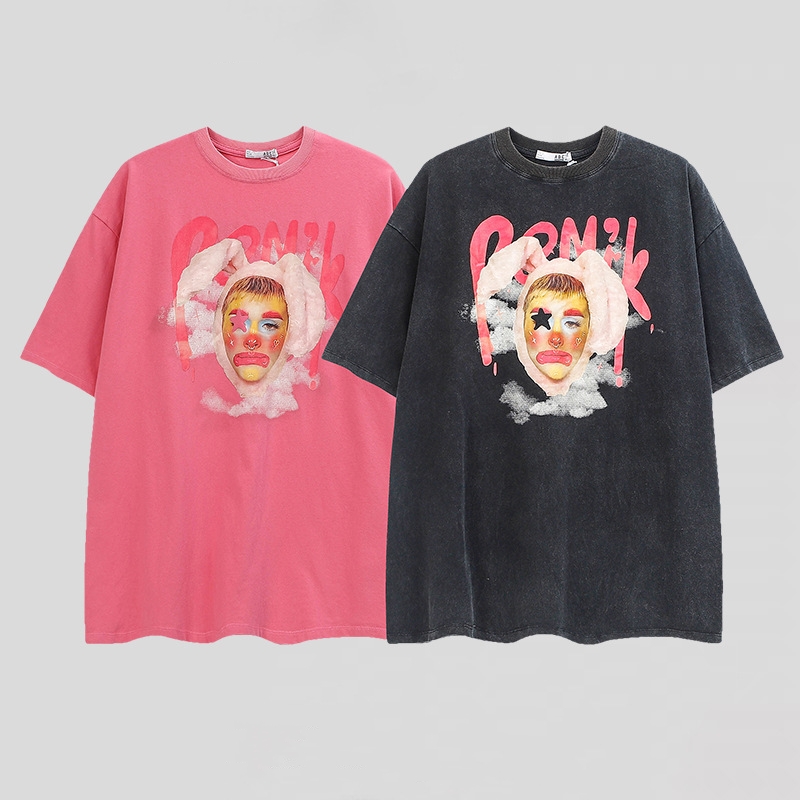 Women's Retro Clown Printed Short Sleeves