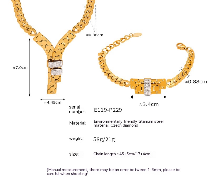 Fashion Trend Y Letter Zircon-inlaid Pendant Necklace For Women