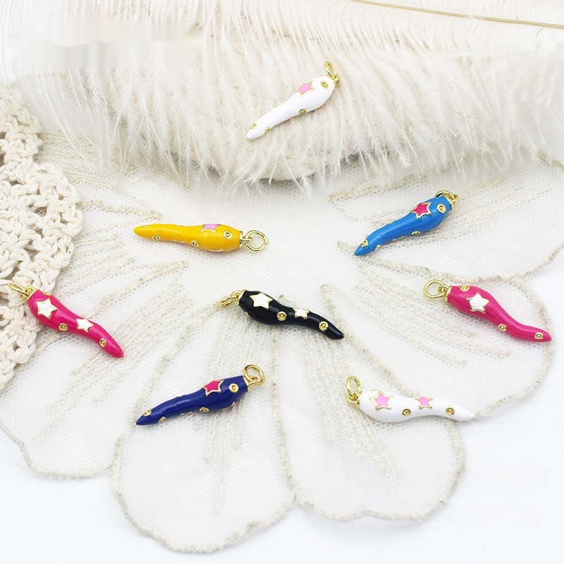 Colorful Three-dimensional Pepper Pendant Diy Accessories Necklace Bracelet Earrings