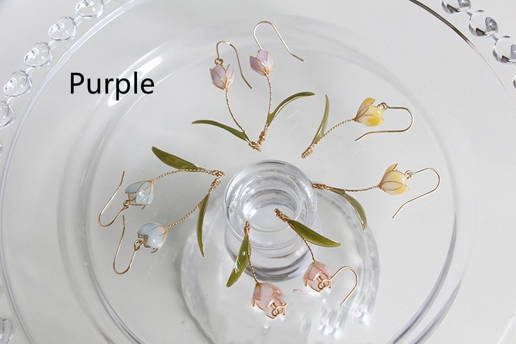 Purple spiral ear clip