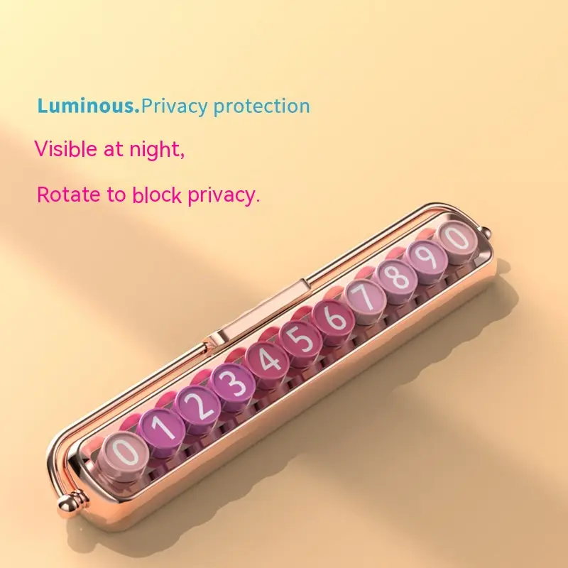 Temporary Parking Number Plate for Car Dashboard with Privacy Hide Feature