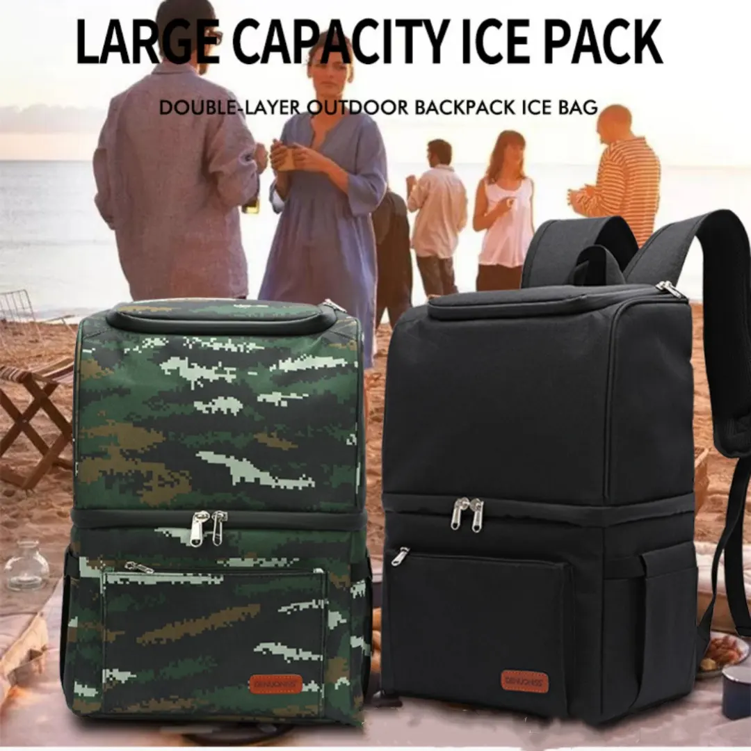 Double Layer Insulated Backpack Waterproof Picnic Large