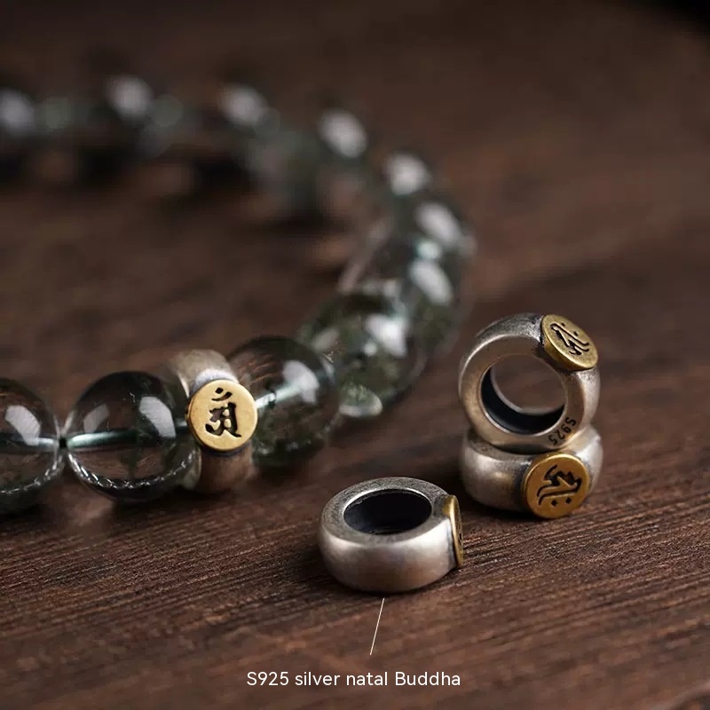 Natural Authentic Zodiac Silver Eight Patron Saints Single Circle Crystal Bracelet