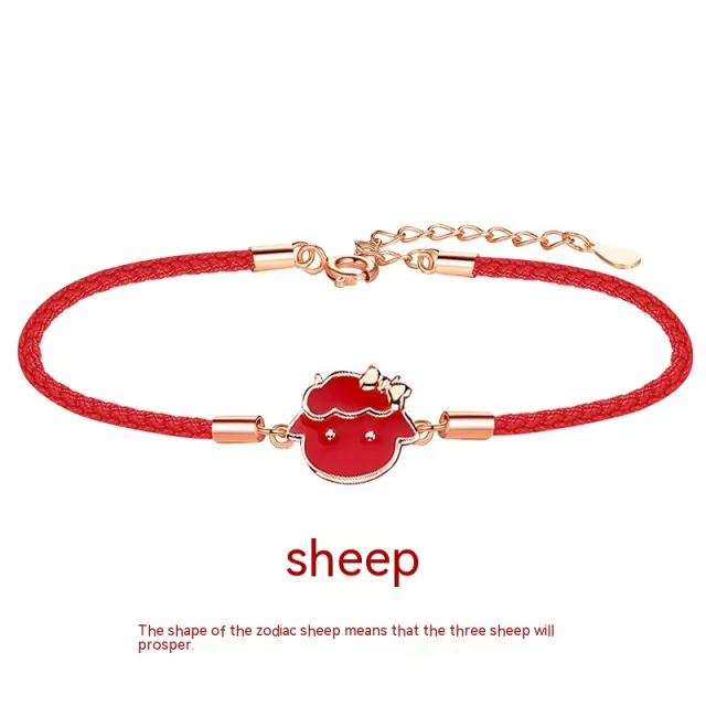 Zodiac Red Rope Bracelet For Women Sheep Red Rope Bracelet - Shop at LoveMi