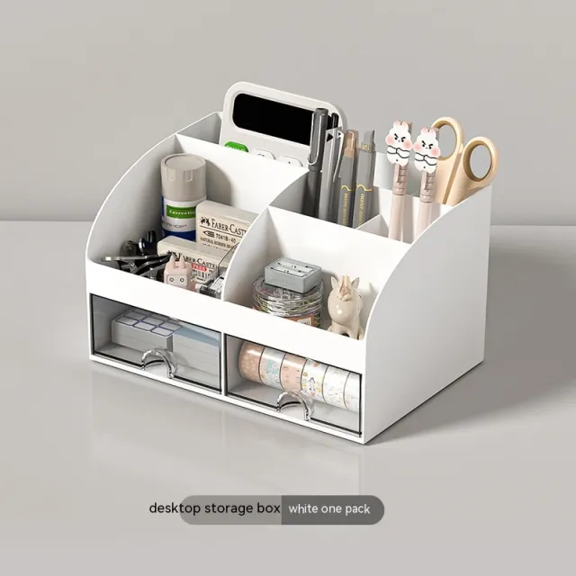 Transparent Small Drawer Storage Student Desk Stationery Sundries Locker White - Shop at LoveMi