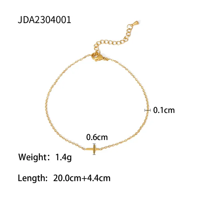 Retro 18K Gold Cross Fine Feet Chain Jda2304001 - Shop at LoveMi