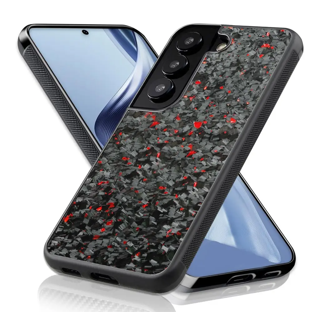 Carbon Fiber Silicone Patch Phone Case