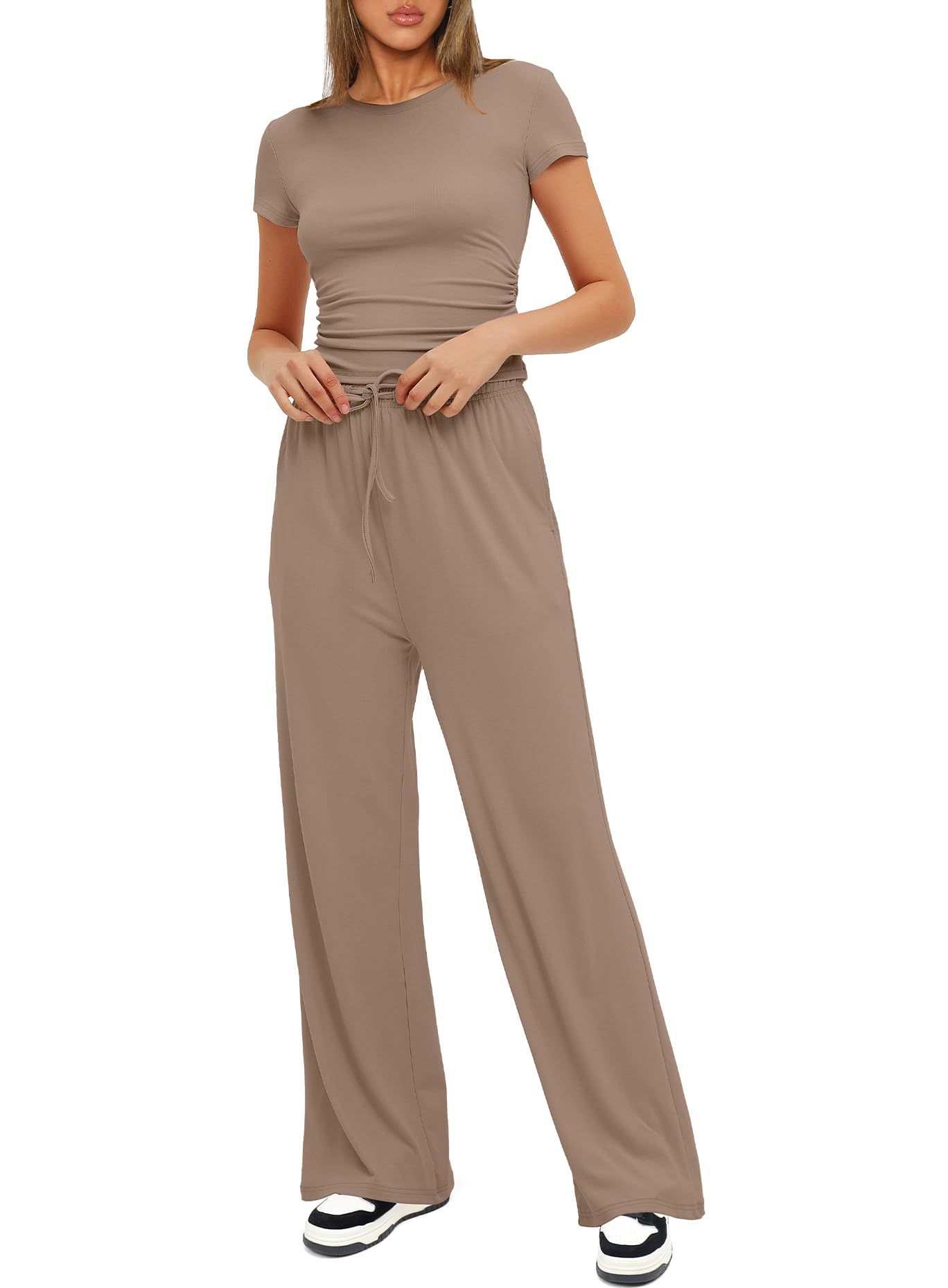 Women's High Waisted Wide Leg Sweatpants | Drawstring Baggy Yoga Joggers | Casual Comfort Pants