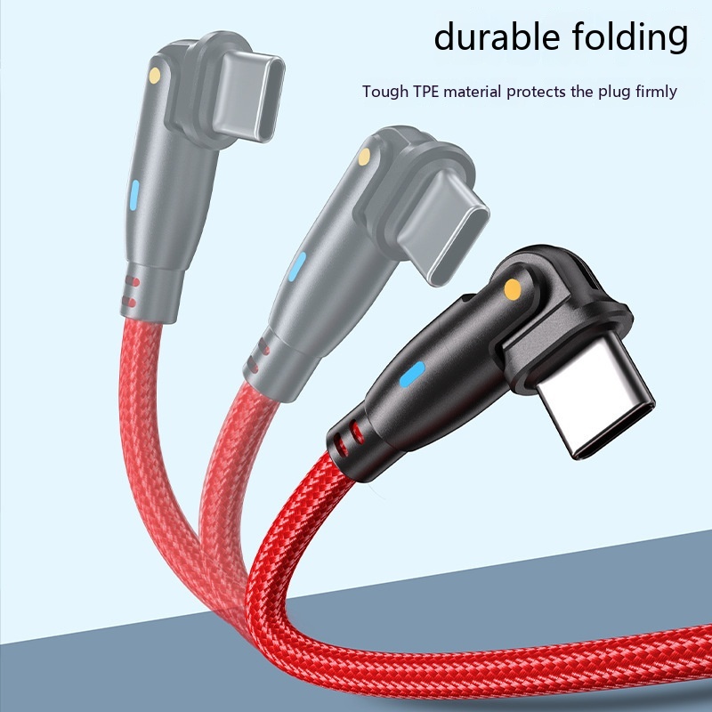 PD100W Line 180 Degree Rotating Type-c Applicable Notebook Elbow 5A Charging Cable
