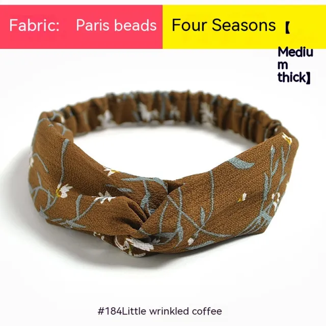 Bohemian Style Elastic Cross Chiffon Headband For Women Little Daisy Coffee - Shop at LoveMi