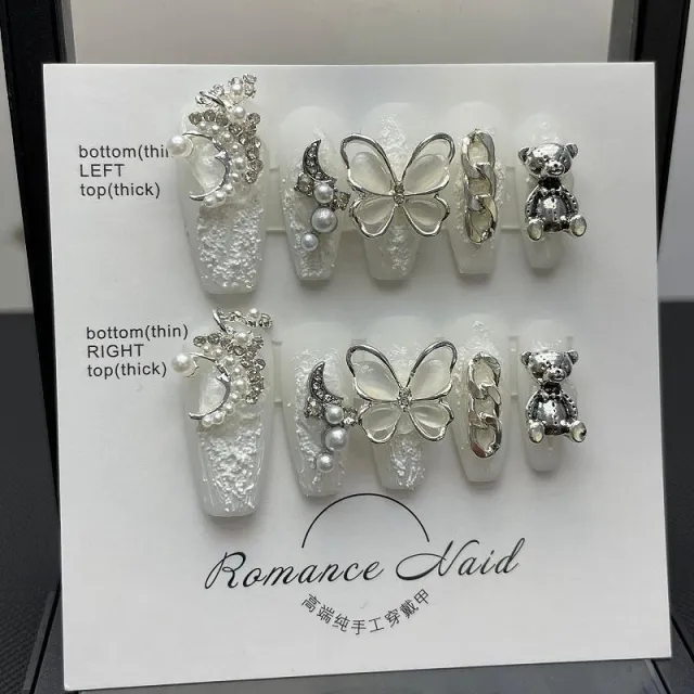 Handmade Baroque Wear Nail New Mid length Manicure Short Ladder - Shop at LoveMi