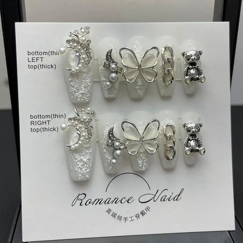 Handmade Baroque Wear Nail New Mid-length Manicure - Short Ladder