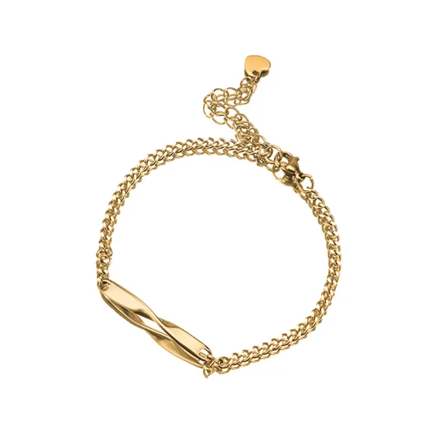 Simple Stainless Steel Mobius Couple Bracelet Gold - Shop at LoveMi