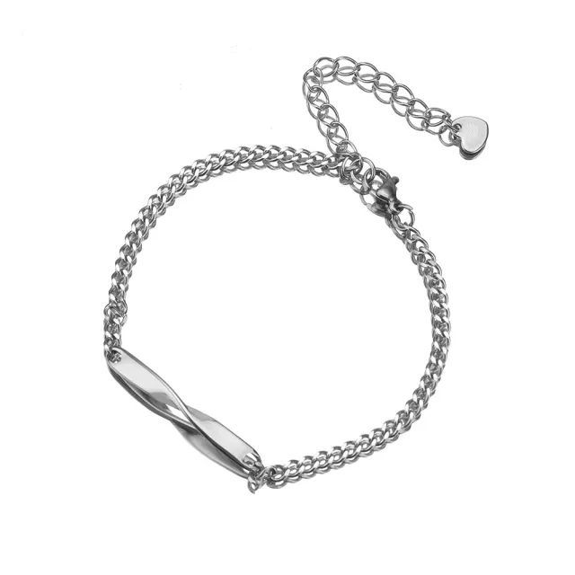 Simple Stainless Steel Mobius Couple Bracelet Silver - Shop at LoveMi