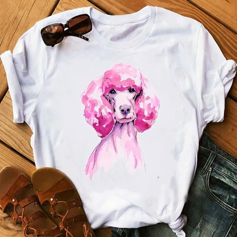 Cute Graffiti Animal Print White T-shirt - White